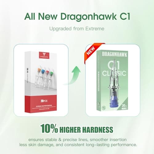 Dragonhawk 20Pcs Extreme Cartridges Disposable Tattoo Needle Standard 7 Single Stack Magnum 1207M — view 4
