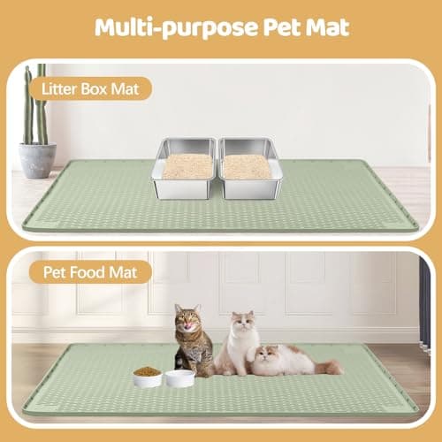 Silicone Cat Litter Mat for Litter Box 145x101cm Large Cat Mat, Green — view 5