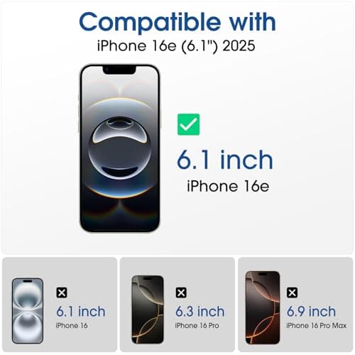 amFilm Auto-Alignment OneTouch for iPhone 17e / iPhone 16e [6.1''] Screen Protector + Camera Lens Protector, Tempered Glass, 30 Seconds Installation, Bubble Free, Case Friendly, Anti-Scratch [2+2 Pack]