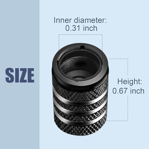 Tire Valve Stem Cap Cover - (5 Pack) Tire Air Cap Metal with Plastic Liner Corrosion Resistant Leak-Proof American Flag for Car Truck Motorcycle Bike Black — view 2
