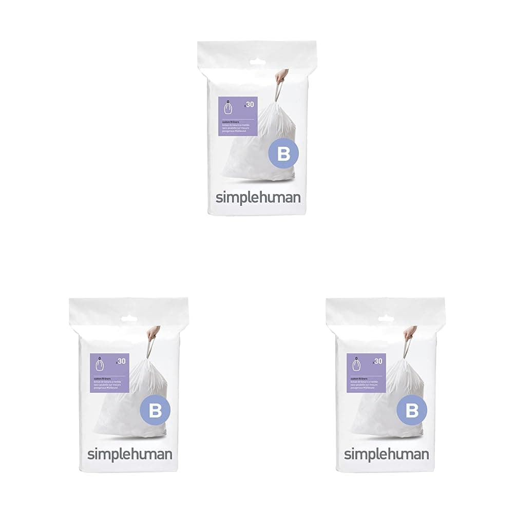 simplehuman CW0408 3 x paquete de 20 bolsas de basura a medida (60 bolsas), código V, plástico blanco — view 6