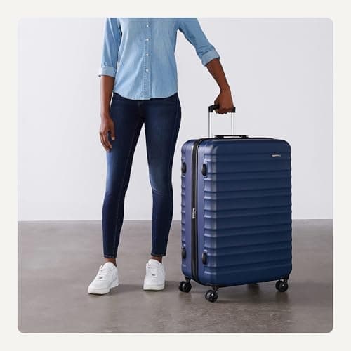 Amazon Basics 30-Inch Hardside Checked Luggage, Hardshell Suitcase With Wheels, Expandable For Up to 15% More Space, With Scratch-Resistant Surface, Four Multi-directional Wheels, Navy Blue — view 2