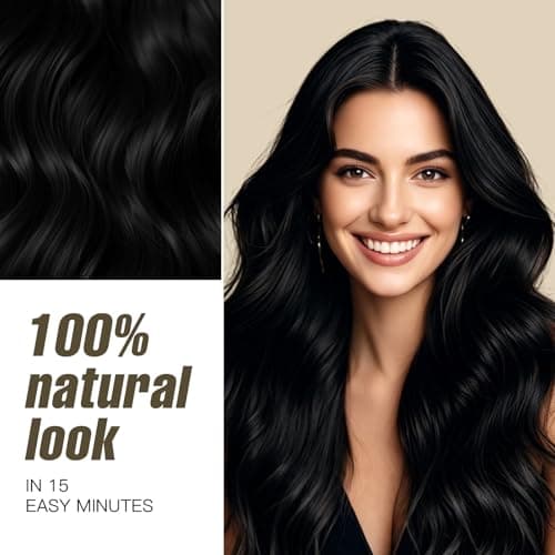 GRYFOX Black Hair Dye Shampoo for Gray Coverage, 3 in 1 Semi-Permanent Hair Color Shampoo for Women and Men with Natural Herbal Ingredients