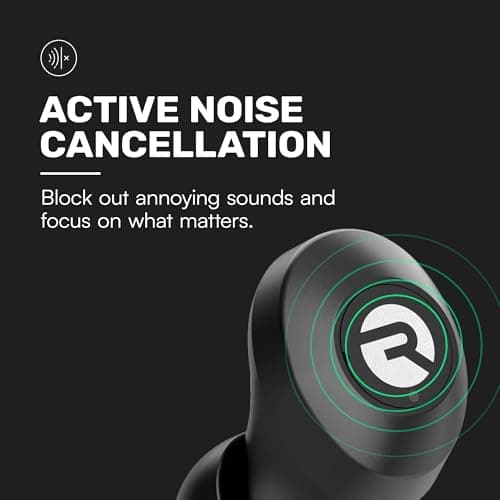 Raycon Everyday Bluetooth Wireless Earbuds with Microphone - Active Noise Cancelling, Sweat & Water-Resistant Earphones, Ear Buds Wireless Bluetooth Up to 32 Hours Playtime (Black) — view 3