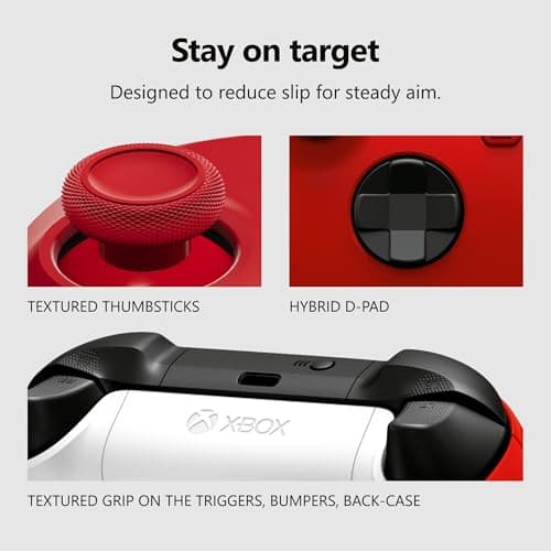 XBOX Wireless Gaming Controller | Pulse Red | Console, PC, & Cloud Devices | Textured Grip | Wireless, Bluetooth, USB-C Connectivity — view 2
