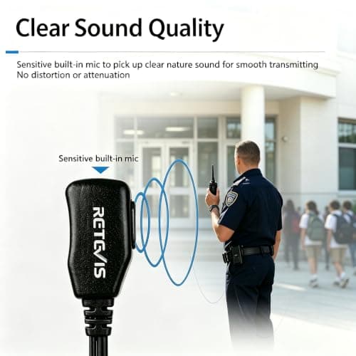 Retevis RT22 Walkie Talkie Earpiece with Mic 2 Pin PTT Covert Acoustic Tube Secret Service Earpiece for Retevis H777/RT27/RT68/RT68H, Compatible with Baofeng, PTTalky, Kenwood Walkie Talkies(10 Pack) — view 3
