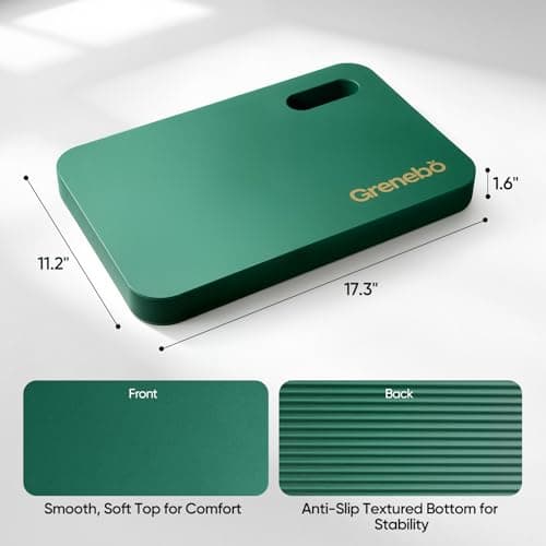 Grenebo 2-Pack 1.6" Extra Thick NBR Foam Garden Kneeling Pads, Ultra Soft Cushion Kneeling Pads for Gardening, Gardening Kneeling Pad for Baby Bathing, Work, Exercise, 17.3×11×1.6 in, Green — view 4