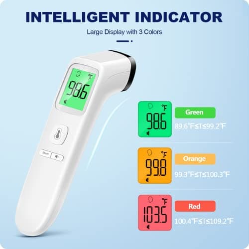 No-Touch Thermometer for Adults and Kids, Accurate Digital Baby Thermometer, Fever Alarm & Silent Mode, 2 in 1 Forehead & Object Mode — view 2