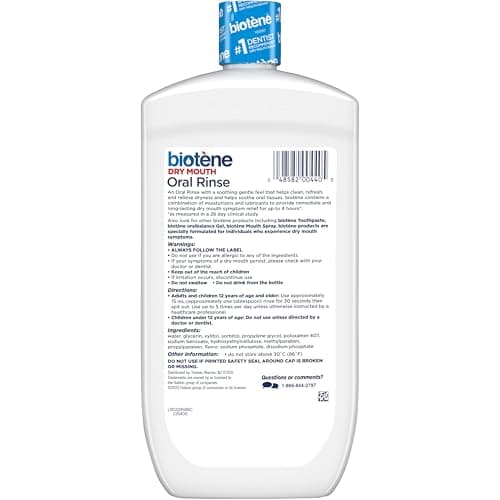 Biotene Oral Rinse Mouthwash for Dry Mouth, Breath Freshener and Dry Mouth Treatment, Fresh Mint - 33.8 fl oz — view 8