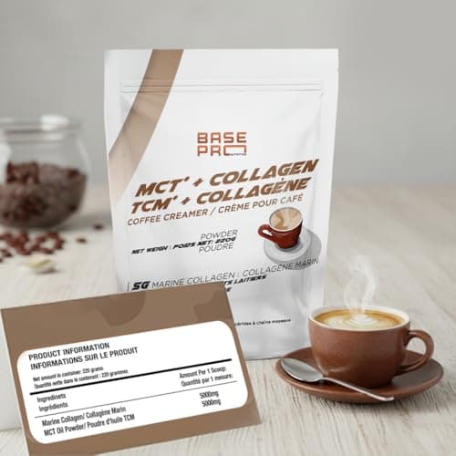 MCT Collagen Creamer | Base Pro Nutrition® | 5g Marine Collagen & 5g MCT Oil Powder | Coffee Creamer | 10g serving size | Unsweetened | 220g — view 2