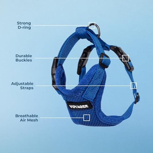 Voyager Step-in Lock Pet Harness - All Weather Mesh, Adjustable Step in Harness for Cats and Dogs by Best Pet Supplies - Royal Blue, S — view 3
