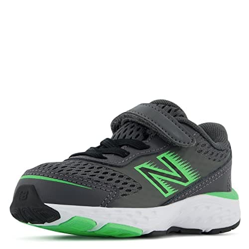 New Balance Kid's 680 V6 Hook and Loop Running Shoe, Magnet/Vibrant Spring/Black, 5 Wide Toddler — view 8
