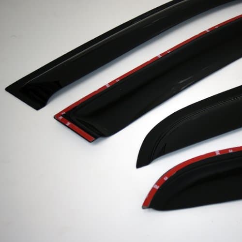Tuningpros WD2-245 Dark Smoke 4 Pcs Set Window Visor (Outside Mount) Deflector Rain Guard Compatible with 2006-2010 Hummer H3 H3T — view 2