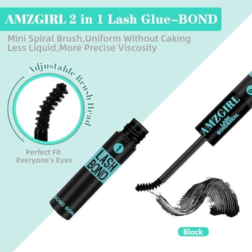 Lash Glue,Eyelash Glue,Waterproof Lash Bond and Seal,Lashes Clusters Glues for DIY Eyelash Extensions,Lash Glue for Eyelash Clusters 2-in-1 Bond and Seal Strong Hold 72H,Latex-Free(10ml) — view 2