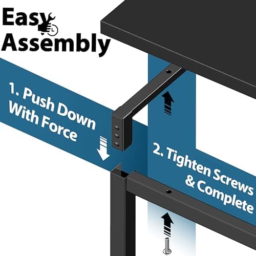 SHW Mission 48-Inch Home Office Computer Desk, 121 x 60 cm, Black — view 5