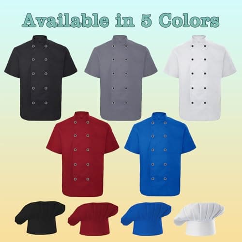 Custom Men Chef Coat Personalized Chef Jacket with Name Logo Text Customized Chef Uniform Work Shirt with Hat Kitchen Restaurant Bakery — view 3