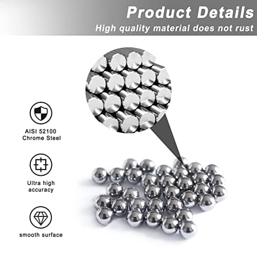 25 Pieces 1/2"(0.5'') Steel Bearing Balls Precision Bearing Steel Ball Assortment Kit(13mm) — view 2