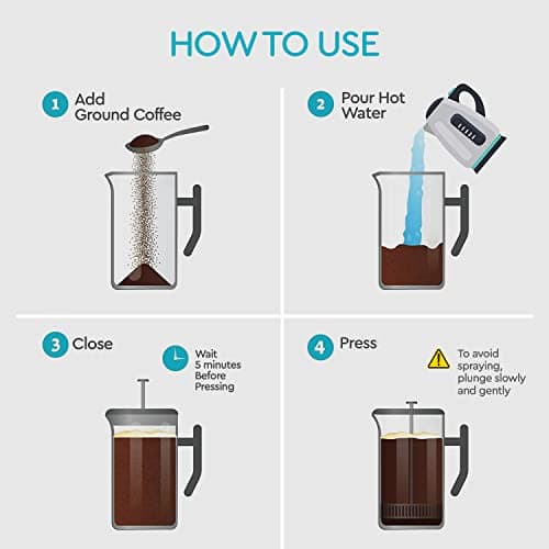 French Press Coffee Maker - 50oz Stainless Steel, Insulated Coffee Press — view 7