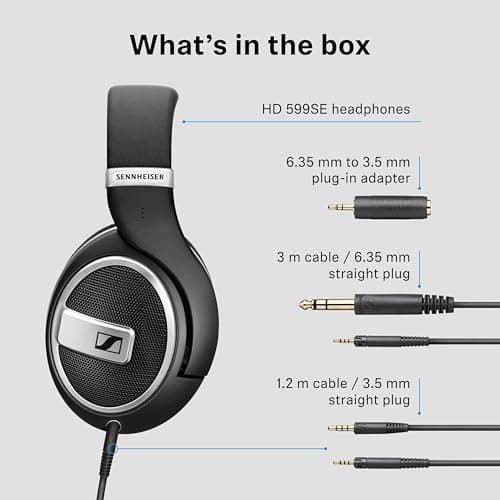 Sennheiser HD 599 SE Around Ear Open Back Headphone (Renewed) — view 9