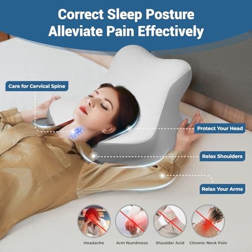 WOGAHEV Reading Pillow for Bed, Lying, Leaning and Prone, Ergonomic Memory Foam Bed Wedge Pillow for Headboard, Chin & Back Support Pillows on Bedrest Couch Floor- Cream — view 2