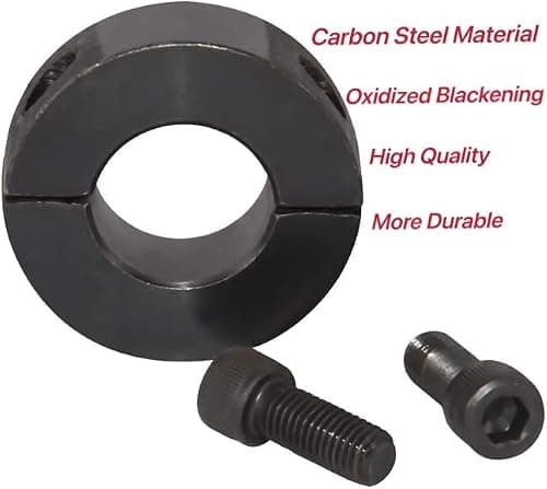AZSSMUK 3/4" Shaft Collar Double Split Clamp-on Carbon Steel with Set Screw 4-packed — view 3