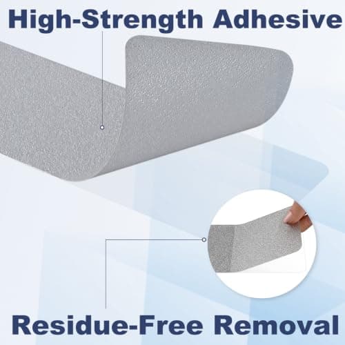 Gecork XXL Bathtub Non Slip Stickers with Strong Adhesive, Widen & Invisible Anti Slip Shower Strips with Scraper for Bath Tub, Shower Floor, Stairs,14 PCS （Grey） — view 3