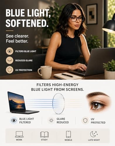 TIJN Blue Light Blocking Glasses for Women Men Square Frame Nerd Eyeglasses Anti Blue Ray Computer Screen Glasses — view 3