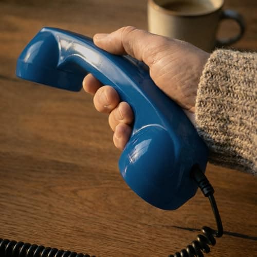 OPIS 60s Micro: Cellphone Retro handset/Old-Style Headset for All Cell-Phones (Blue) — view 2