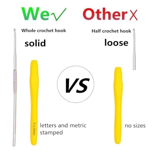 Yarniss Crochet Hooks,14 Size Crochet Set 2mm(B)-10mm(N), Ergonomic Crochet Hooks Set with Case for Beginner,Long Crochet Needles — view 4