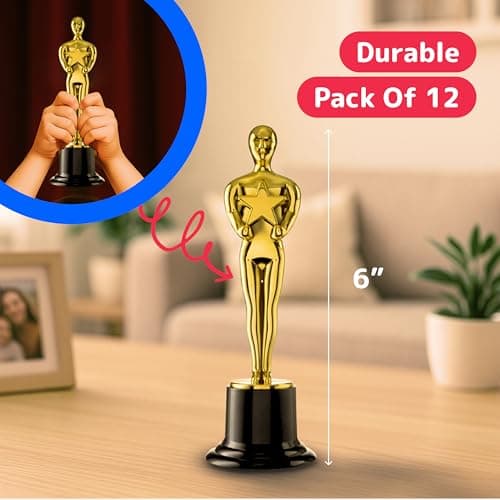 Prextex Gold 6'' Award Trophies (12 Pack) for Ceremonies or Parties — view 2