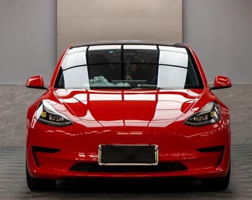 LZLRUN High Gloss Red Vinyl Realistic Paint Car Wrap Film 1ft x 5ft — view 3