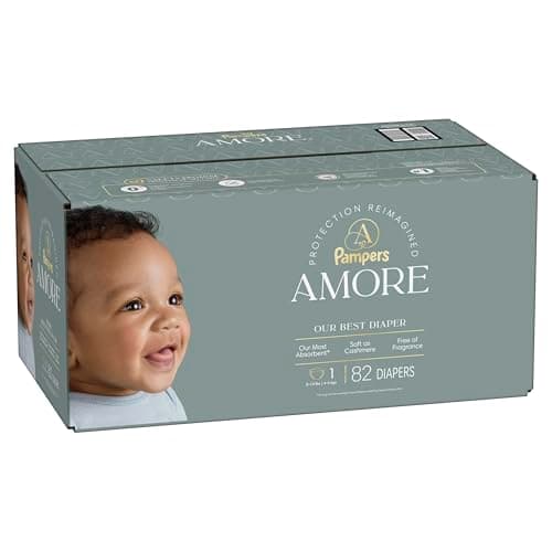 Pampers Amore, Size 1 (8-14 lbs), 82 Count, Our Best Diaper – Hypoallergenic & Fragrance Free, Up to 100% Leakproof, Soft as Cashmere — view 14