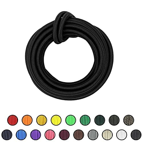 SGT KNOTS Marine Grade Bungee Cord - 100% Elastic Cord, Dacron Polyester Bungee Shock Cord for DIY, Tie Downs, Commercial Uses | 1/4" x 100 ft, Black — view 6