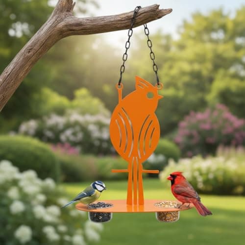 Double Ring Outdoors Hanging Oriole Feeders with Fruit Holder, 2 Clear Bowls for Jelly & Mealworms, Easy to Fill & Clean Metal Bird Feeder for Garden Backyard Decor to Attract and Hummingb — view 3