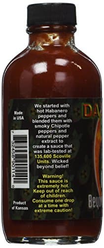 DA'BOMB Beyond Insanity Hot Sauce, 4oz Bottle, Made with Habanero and Chipotle Peppers, Original Hot Sauce, Gluten Free, Keto, Sugar Free, Made in USA — view 2