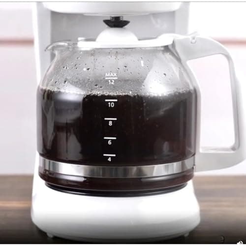 12-Cup Coffee Maker with Easy On/Off Switch, Easy Pour, Non-Drip Carafe with Removable Filter Basket,Keep Hot Plate,Clear Water Level Window Coffee Machine, Black (White) — view 3