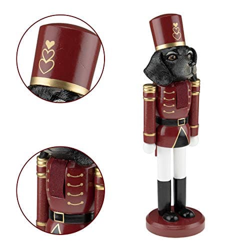 Clever Creations Black Hound Dog 14 Inch Traditional Wooden Nutcracker, Festive Christmas Décor for Shelves and Tables — view 2