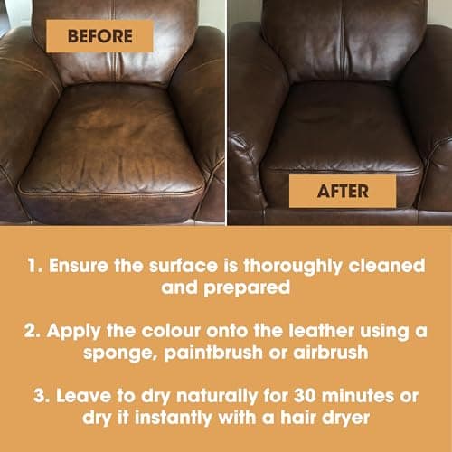 Furniture Clinic Leather Repair Paint | 2-in-1 Seal and Color | Use on Scratches, Tears, and Holes in Car Seats, Furniture | Quick and Easy Leather Repair Kit for Furniture (Cream, 50ml / 1.7oz) — view 5