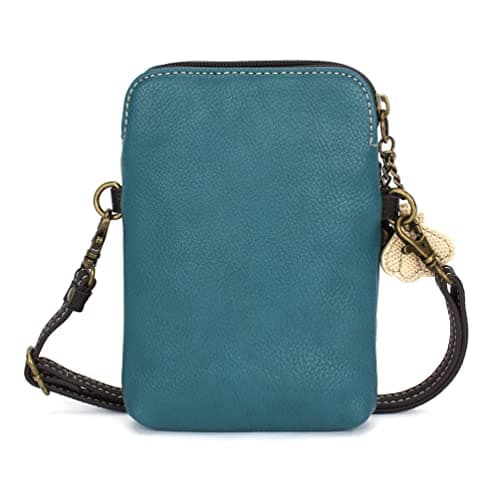 CHALA Ocean Collection Cell Phone Crossbody Purse-Women PU Leather/Canvas Multicolor Handbag with Adjustable Strap, Otters - Turquoise, One Size — view 3