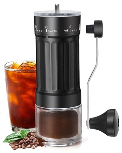 Rsoilch Manual Coffee Grinder With Ceramics Burr For Espresso,French Press,40 Adjustable Settings,Portable Hand Coffee Bean Mill For Home Use and Camping Travel,Coffee Bean Grinders With Hand Crank