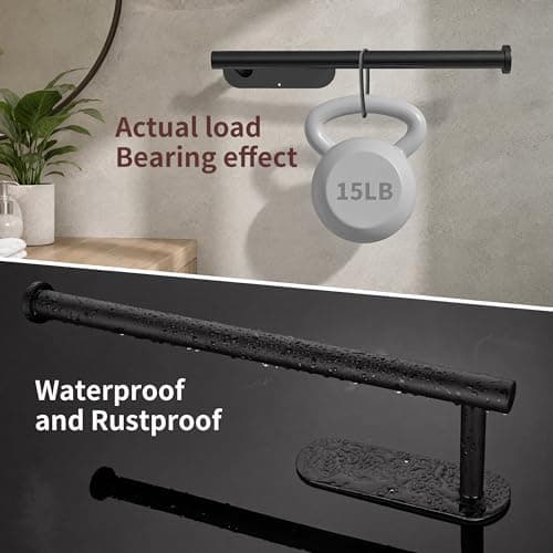 DEKAVA Paper Towel Holder Under Cabinet Wall Mount for Kitchen Paper Towel, Self-Adhesive Paper Towel Bar, Paper Towel Rack, SUS304 Stainless Steel 13 inch — view 4