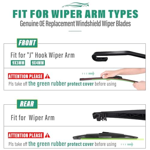 26" 18" 13" Windshield Wiper Blades Replacement for Kia Telluride 2020 2021 2022 2023 2024 2025 Sedona 2015-2021 Premium All Weather Front Rear Wipers Set - OEM Quality (Pack of 3) — view 6