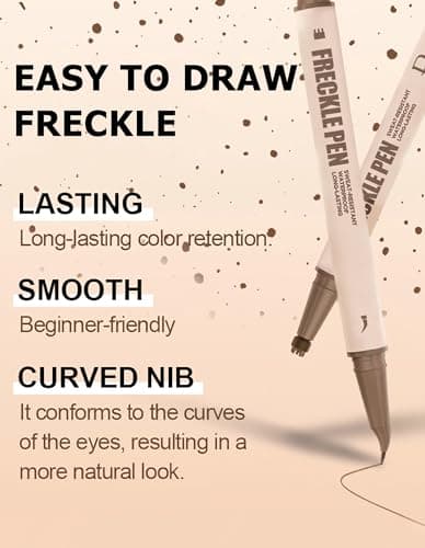 Jutqut Freckle Pen & Freckle Stamp – 2-in-1 Dual-Ended Faux Freckle Stamp Pen, Waterproof & Smudge-Proof Long-Lasting Freckle Pen, Curved Precision Tip for Natural Faux Freckles Makeup, #01 Natural Coffee — view 4