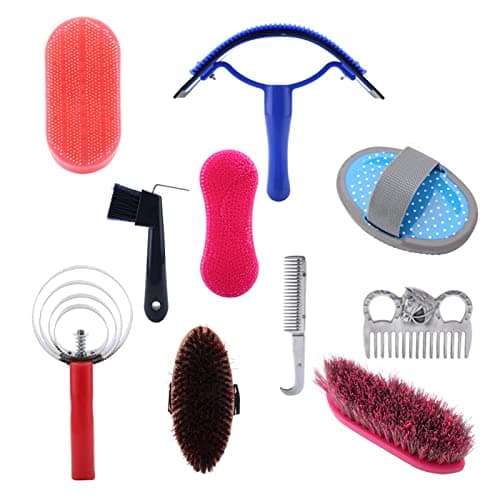 Aumotop Equestrian Cleaning Tool Set Lightweight Horse Care Brush Kit Beautiful Horses Ideal Horse Lovers SiliconeWood — view 5