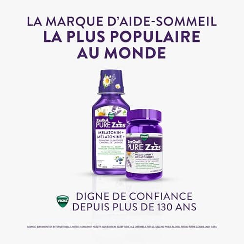 Vicks ZzzQuil PURE Zzzs Melatonin Sleep Aid Gummies with Chamomile, Lavender, & Valerian Root, 1mg per gummy, 24 Count — view 9