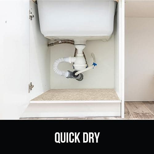 GORILLA GRIP LeakGuard Non-Adhesive Under Sink Mat for Kitchen Cabinet, Waterproof Quick Dry Shelf Liner, Durable Absorbent Felt Mats for Bathroom Sinks, Cabinets, Dresser, Easy to Trim, 24x30 Beige — view 5