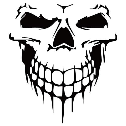 HungMieh Car Hood Decal, Cool Skull Sticker for Truck, SUV, Motorcycle, Bicycle with 10 Color Options and 5 Sizes, 25 Inch Maximum, Black (15 Inch) — view 2