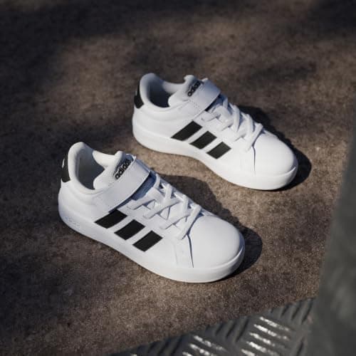 adidas Unisex-Kids Grand Court 3.0 El C, White/Black, 3