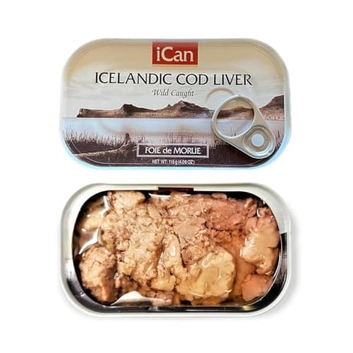 Ican Wild-Caught Iceland Cod Liver - Bulk Savings - Case of 12 – 4.06 oz Canned Cod Liver in Own Oil – Rich in Omega-3 & Vitamin D – Keto & Paleo Friendly — view 3