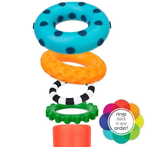 Sassy Stacks of Circles Stacking Ring STEM Learning Toy, Age 6+ Months, Multi, 9 Piece Set — view 5